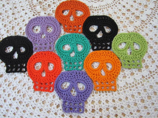 day of the dead crochet skull halloween